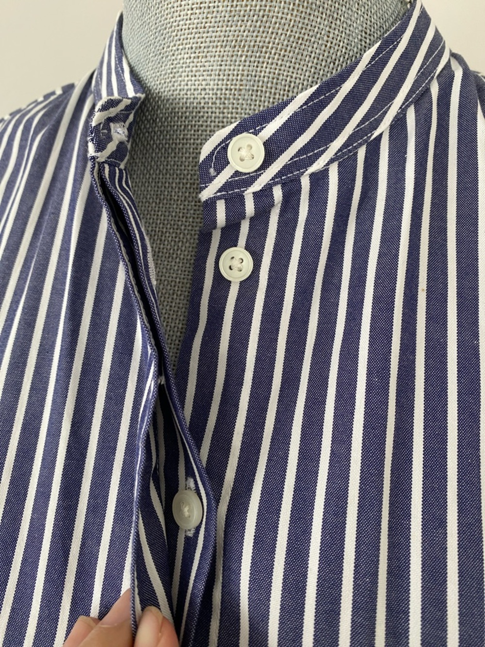 Everlane Navy & White Stripe Mini Shirt Dress Sz 0 Effortlessly Chic *No Belt - Picture 7 of 11